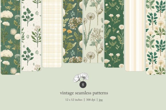 Download Vintage Green Dandelion Seamless Pattern - Premium Resources
