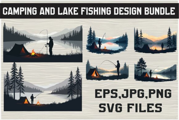 Download A Man Fishing Calm Lake with Mountain - Mountain Collection