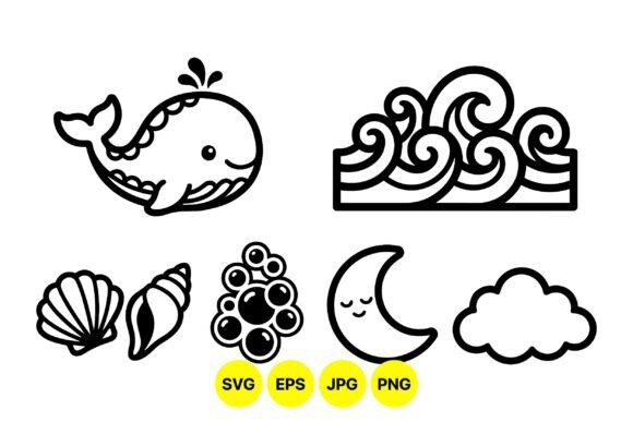 Download Cute Ocean SVG Clipart Pack - Cute ocean svg Collection