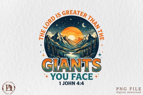 Download The Lord is Greater Retro Mountain PNG - Mountain Collection
