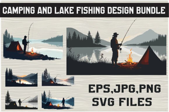 Download A Man Fishing on a Lake with Mountain - Mountain Collection