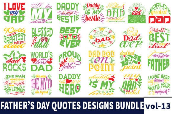 Download 25 FATHER'S DAY Quotes Designs Bundle T - Premium Resources