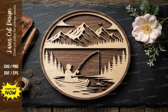 Download Mountain Lake Scene Laser Cut Svg - Mountain Collection
