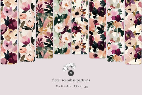 Download Abstract Maroon Floral Seamless Pattern - Premium Resources