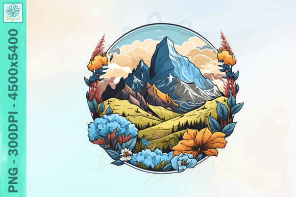 Download Vintage Mountain PNG Watercolor Design - Mountain Collection