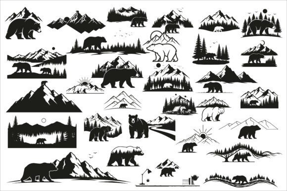 Download Beautiful Bear Forest Mountain Scene - Mountain Collection