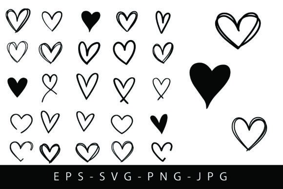 Download Heart SVG Bundle, Heart Doodle Cliparts, - Heart doodle cliparts Collection