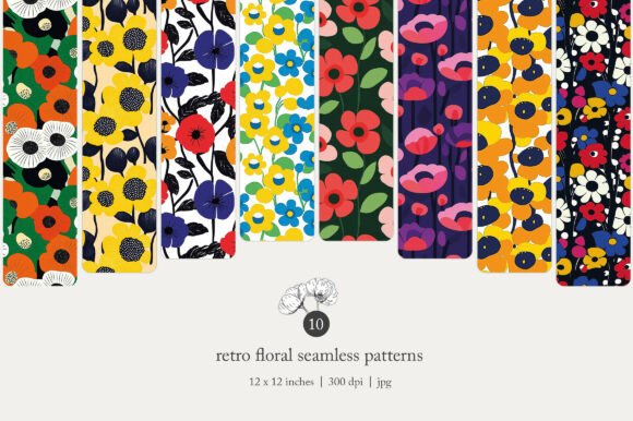 Download Bold Retro Floral Seamless Pattern - Premium Resources
