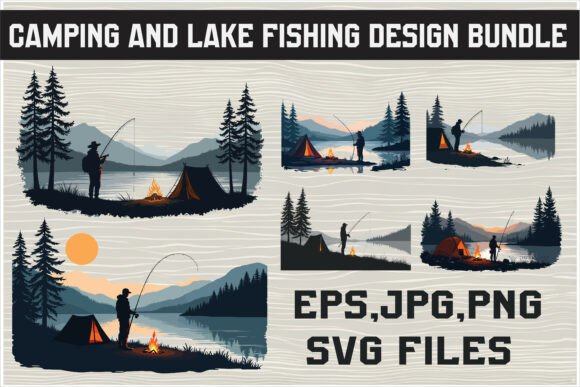 Download A Man Fishing a Calm Lake with Mountain - Mountain Collection
