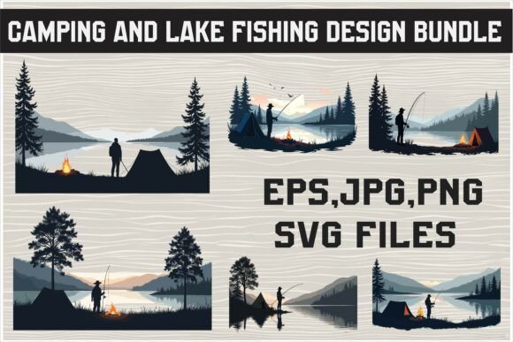 Download A Man Fishing on a Lake with Mountain - Mountain Collection
