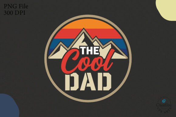 Download Cool Dad Retro Mountain PNG Circle Logo - Mountain Collection
